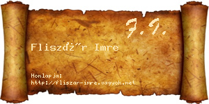 Fliszár Imre névjegykártya
